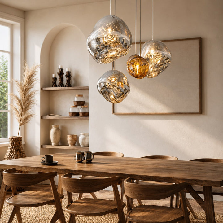 Modern Adjustable Pendant Light Acrylic LED Hanging Fixture for Kitchen and Living Room