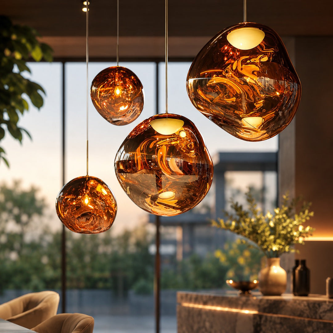 Modern Adjustable Pendant Light Acrylic LED Hanging Fixture for Kitchen and Living Room