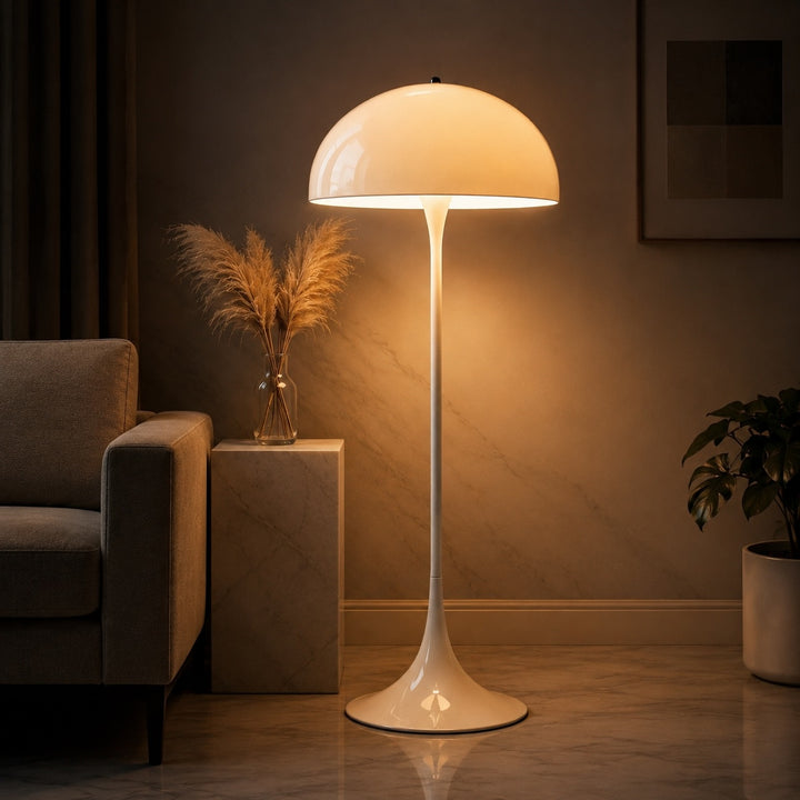 Modern Floor Lamp Standing Design Acrylic LED Light Adjustable Height for Living Room Illumination