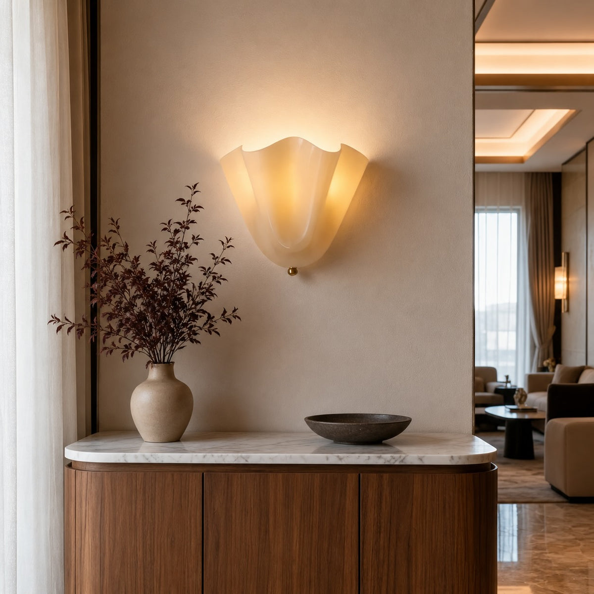 Contemporary Wall Sconce Light Metal and Glass Wall Mounted G9 Bulb Base Indoor Use