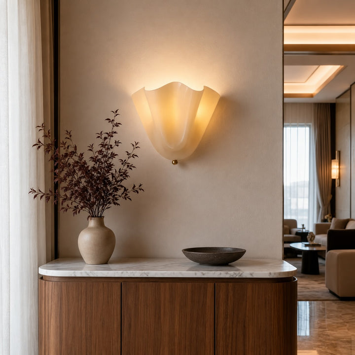 Contemporary Wall Sconce Light Metal and Glass Wall Mounted G9 Bulb Base Indoor Use