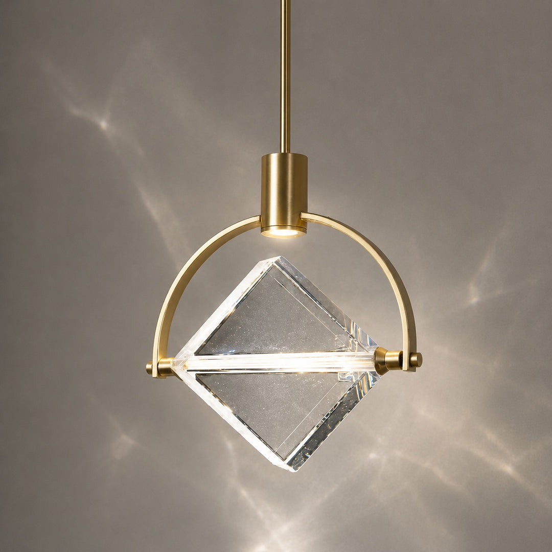 Contemporary Pendant Lamp Hanging Adjustable with Crystal Accents for LED Lighting