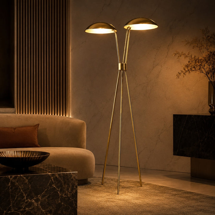Modern Tripod Floor Lamp with Metal Structure and Integrated LED Warm White Light