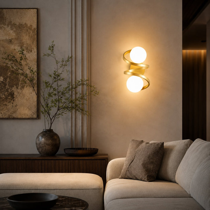 Modern Copper Wall Light Wall Mounted Adjustable Frosted Glass LED Sconce 7W Energy Efficient