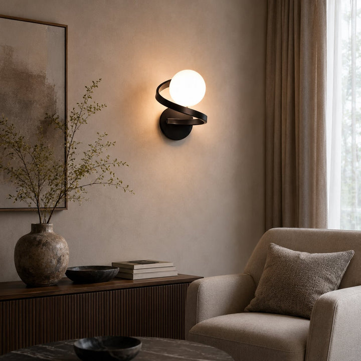 Modern Copper Wall Light Wall Mounted Adjustable Frosted Glass LED Sconce 7W Energy Efficient