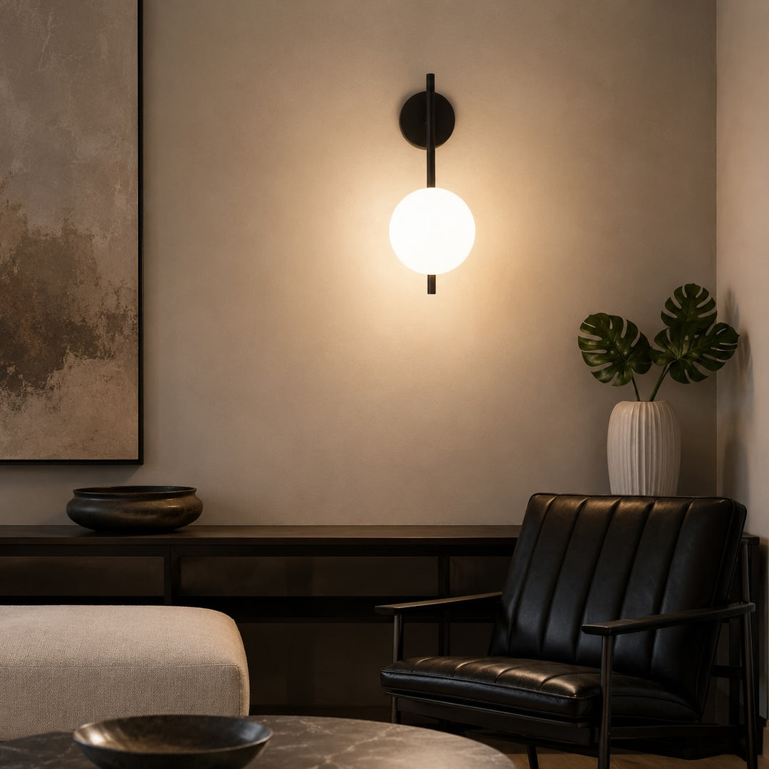 Modern Nordic Wall Light Wall Mounted Iron Frosted Glass LED Warm White 12x42CM