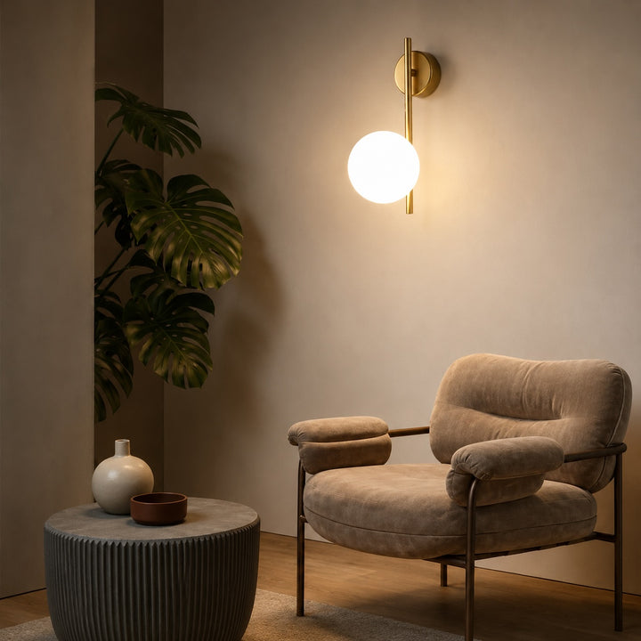 Modern Nordic Wall Light Wall Mounted Iron Frosted Glass LED Warm White 12x42CM
