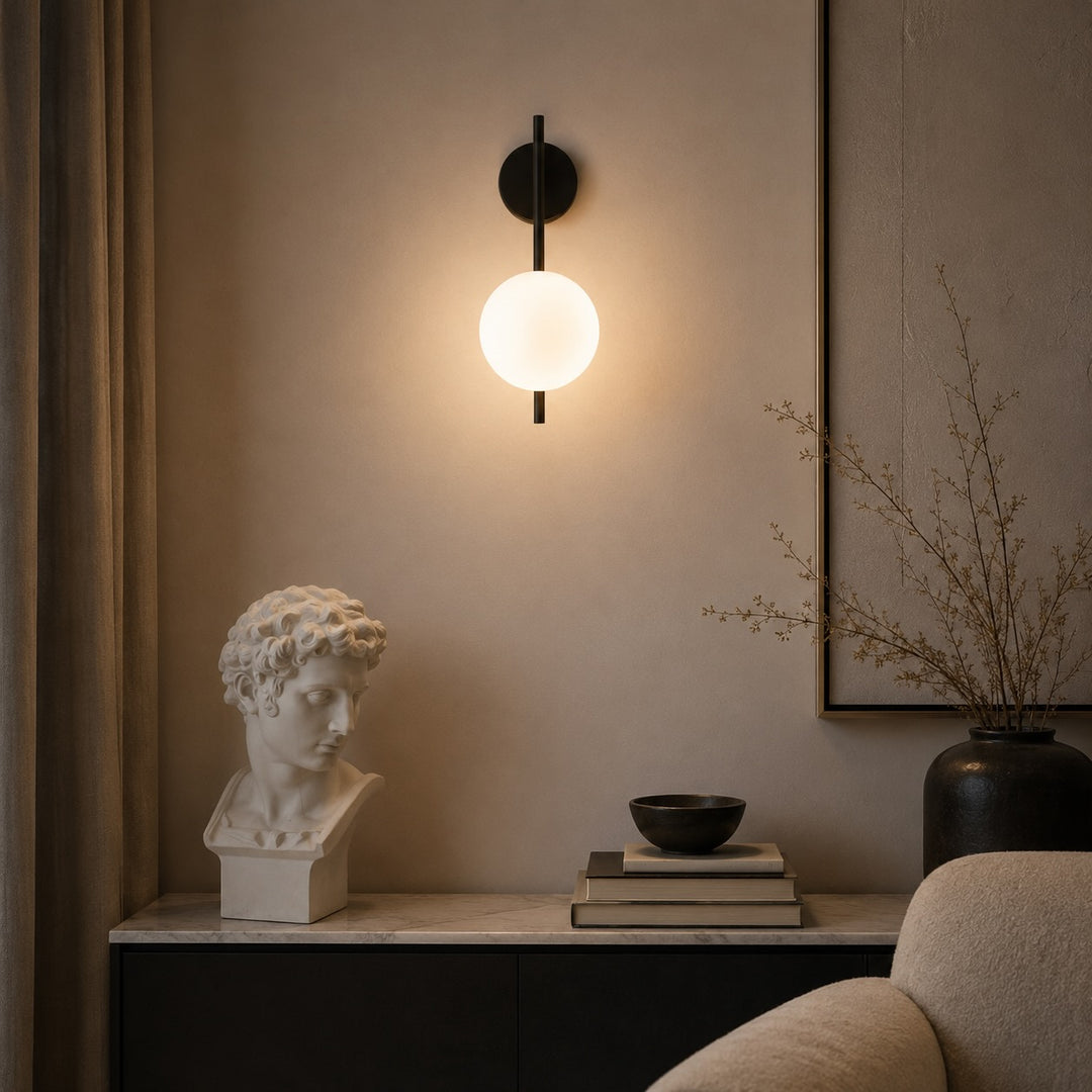 Modern Nordic Wall Light Wall Mounted Iron Frosted Glass LED Warm White 12x42CM
