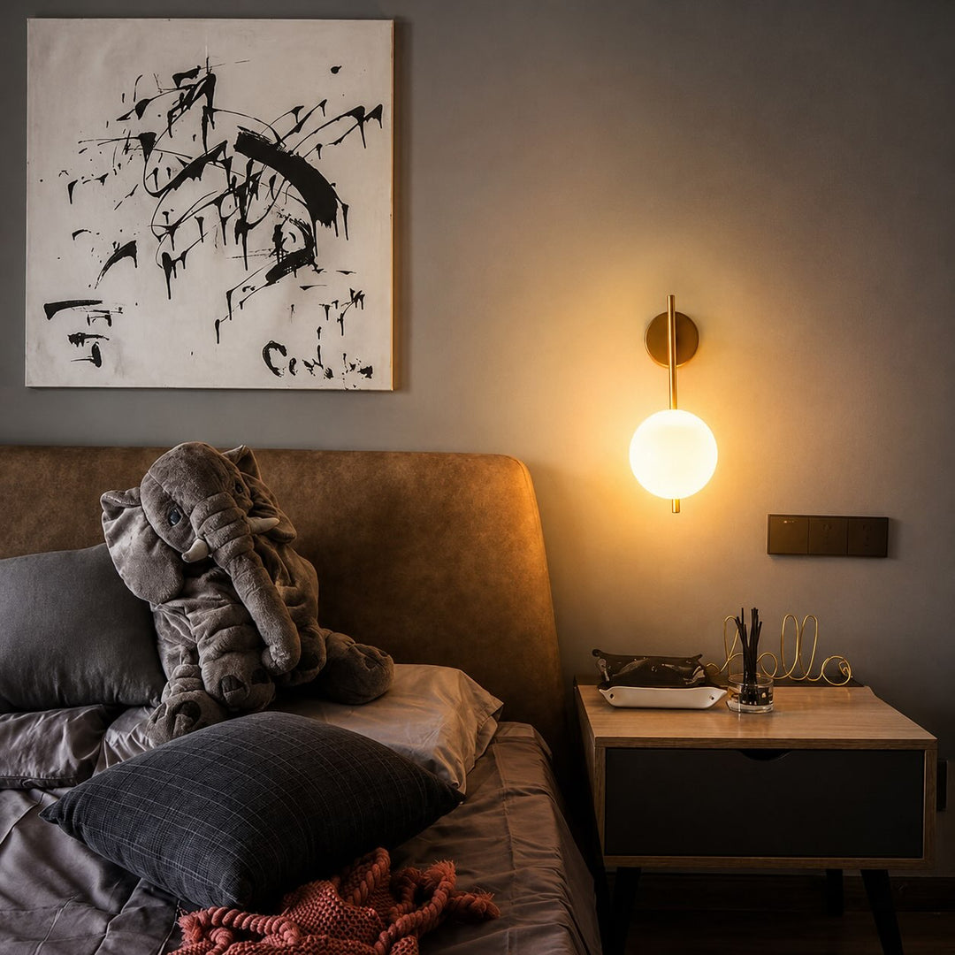 Modern Nordic Wall Light Wall Mounted Iron Frosted Glass LED Warm White 12x42CM