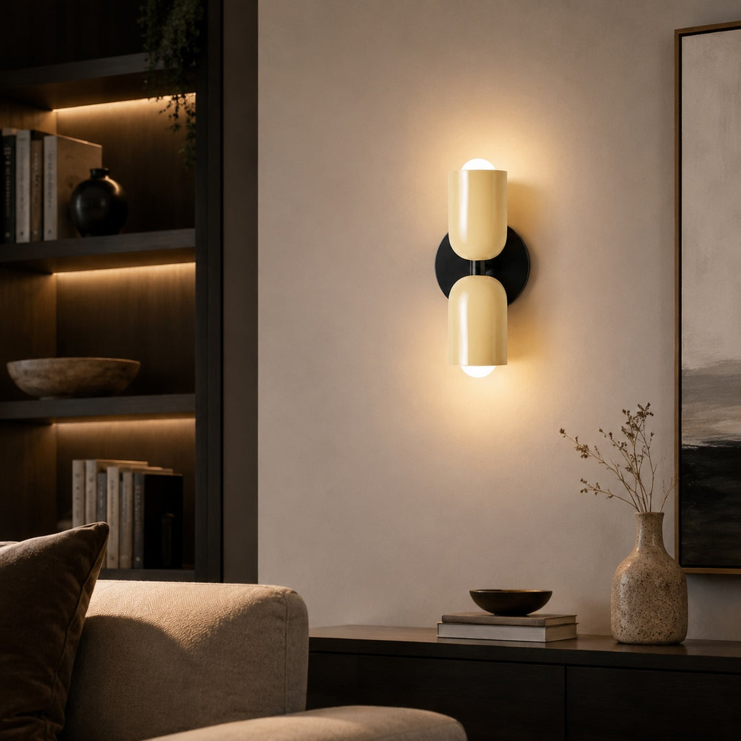 Modern Double Wall Sconce Adjustable Metal Up Down Lighting E26/E27 Base Dimmable Dual Color Shade