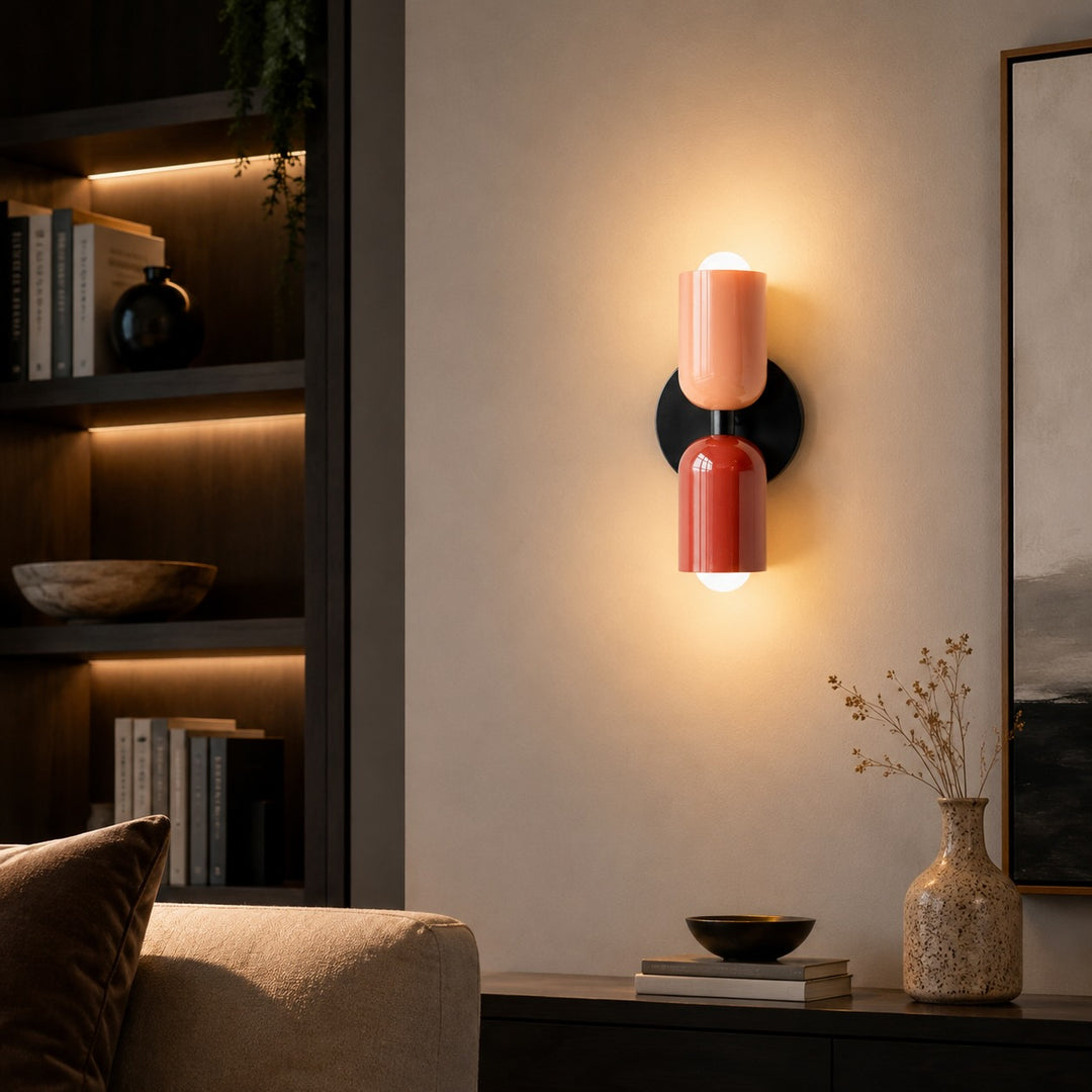 Modern Double Wall Sconce Adjustable Metal Up Down Lighting E26/E27 Base Dimmable Dual Color Shade