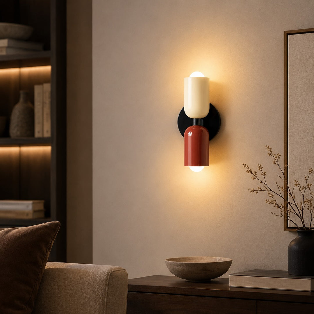 Modern Double Wall Sconce Adjustable Metal Up Down Lighting E26/E27 Base Dimmable Dual Color Shade