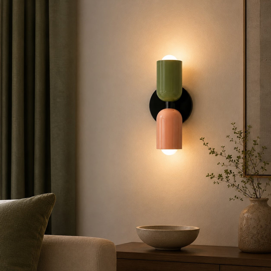 Modern Double Wall Sconce Adjustable Metal Up Down Lighting E26/E27 Base Dimmable Dual Color Shade