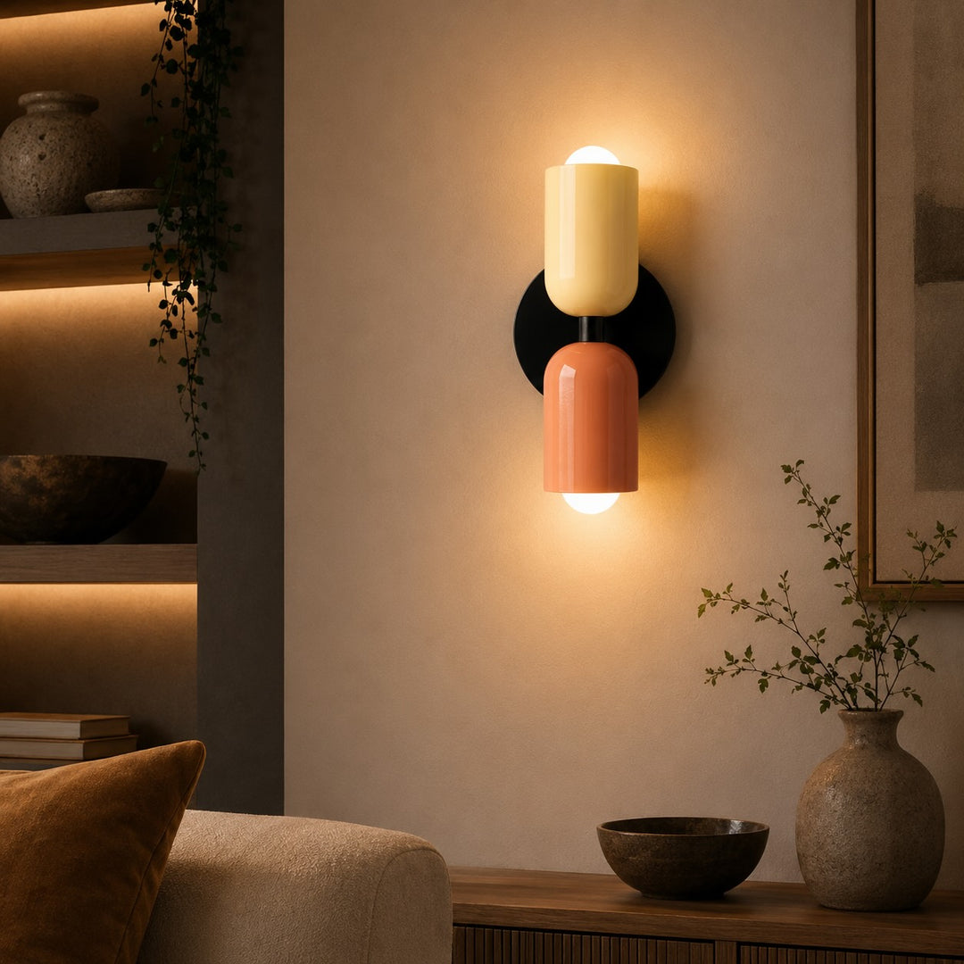 Modern Double Wall Sconce Adjustable Metal Up Down Lighting E26/E27 Base Dimmable Dual Color Shade