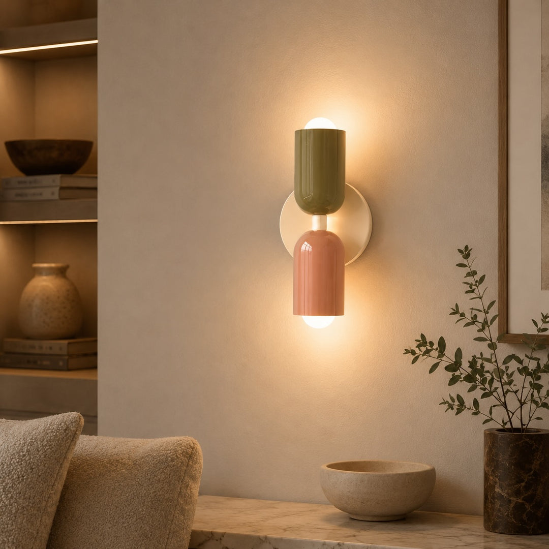 Modern Double Wall Sconce Adjustable Metal Up Down Lighting E26/E27 Base Dimmable Dual Color Shade