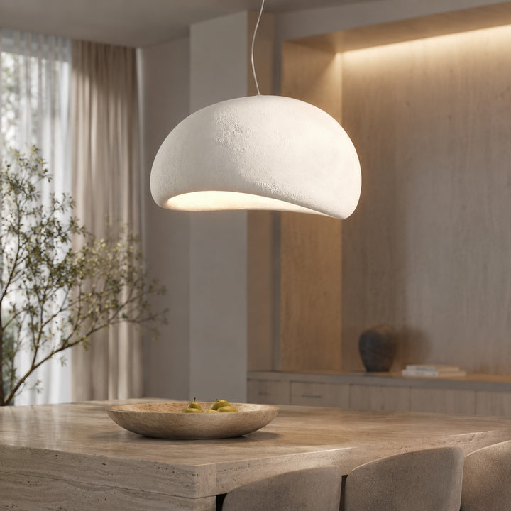 Minimalist Pendant Light Adjustable Hanging Fixture Fiberglass LED for Modern Kitchen Lighting