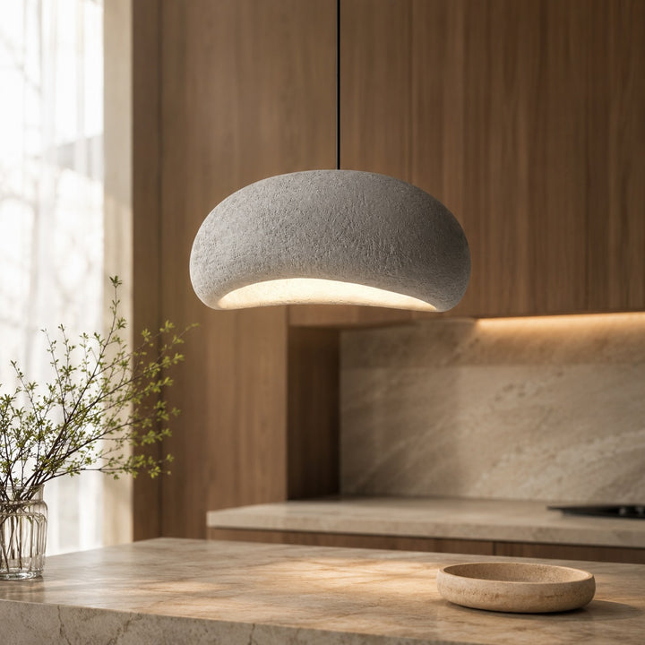 Minimalist Pendant Light Adjustable Hanging Fixture Fiberglass LED for Modern Kitchen Lighting
