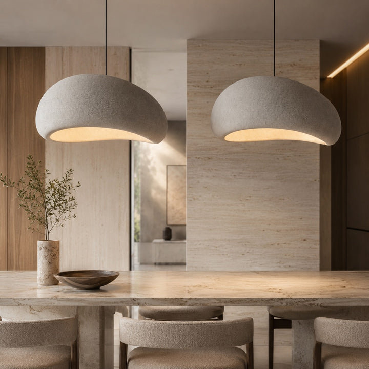 Minimalist Pendant Light Adjustable Hanging Fixture Fiberglass LED for Modern Kitchen Lighting