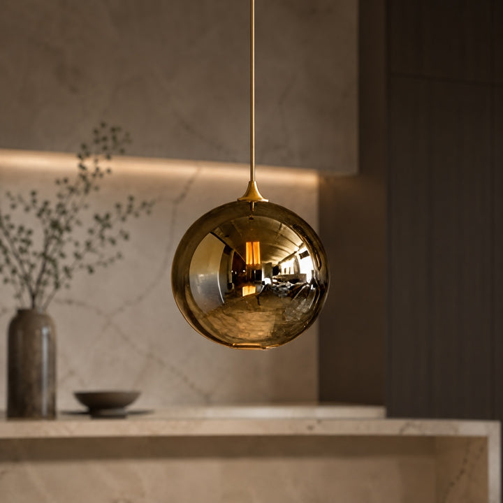 Modern Glass Pendant Light Adjustable Hanging Fixture Energy-Efficient LED for Kitchen Island