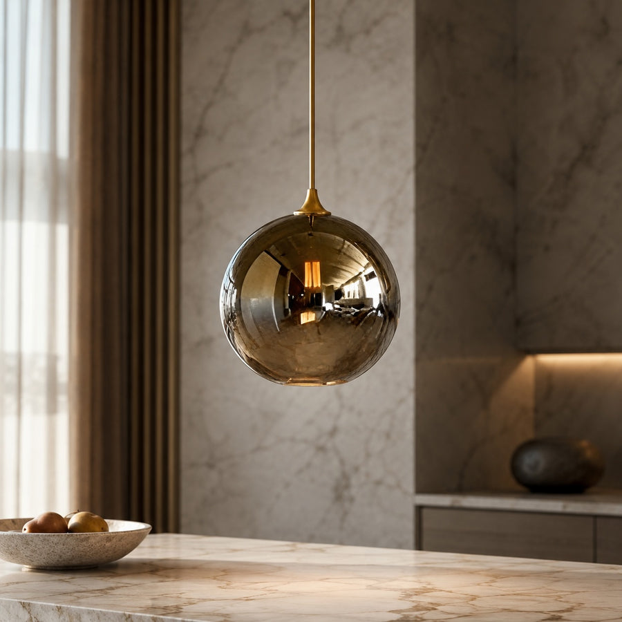 Modern Glass Pendant Light Adjustable Hanging Fixture Energy-Efficient LED for Kitchen Island