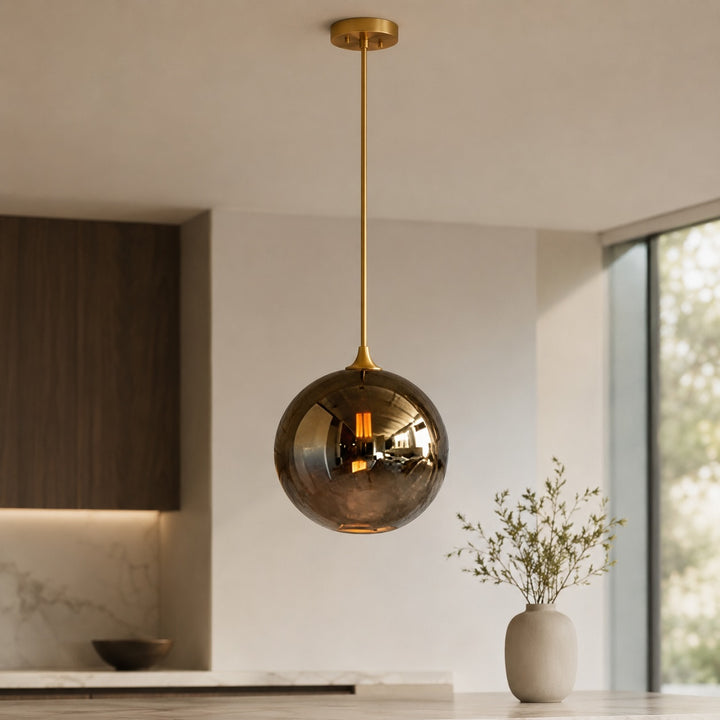 Modern Glass Pendant Light Adjustable Hanging Fixture Energy-Efficient LED for Kitchen Island