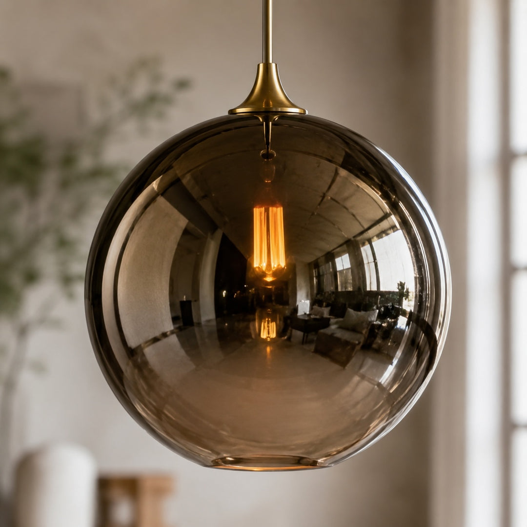 Modern Glass Pendant Light Adjustable Hanging Fixture Energy-Efficient LED for Kitchen Island