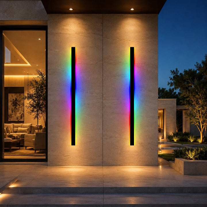 Modern Outdoor Wall Light Waterproof Aluminum LED Remote Control IP65 Dimmable RGB