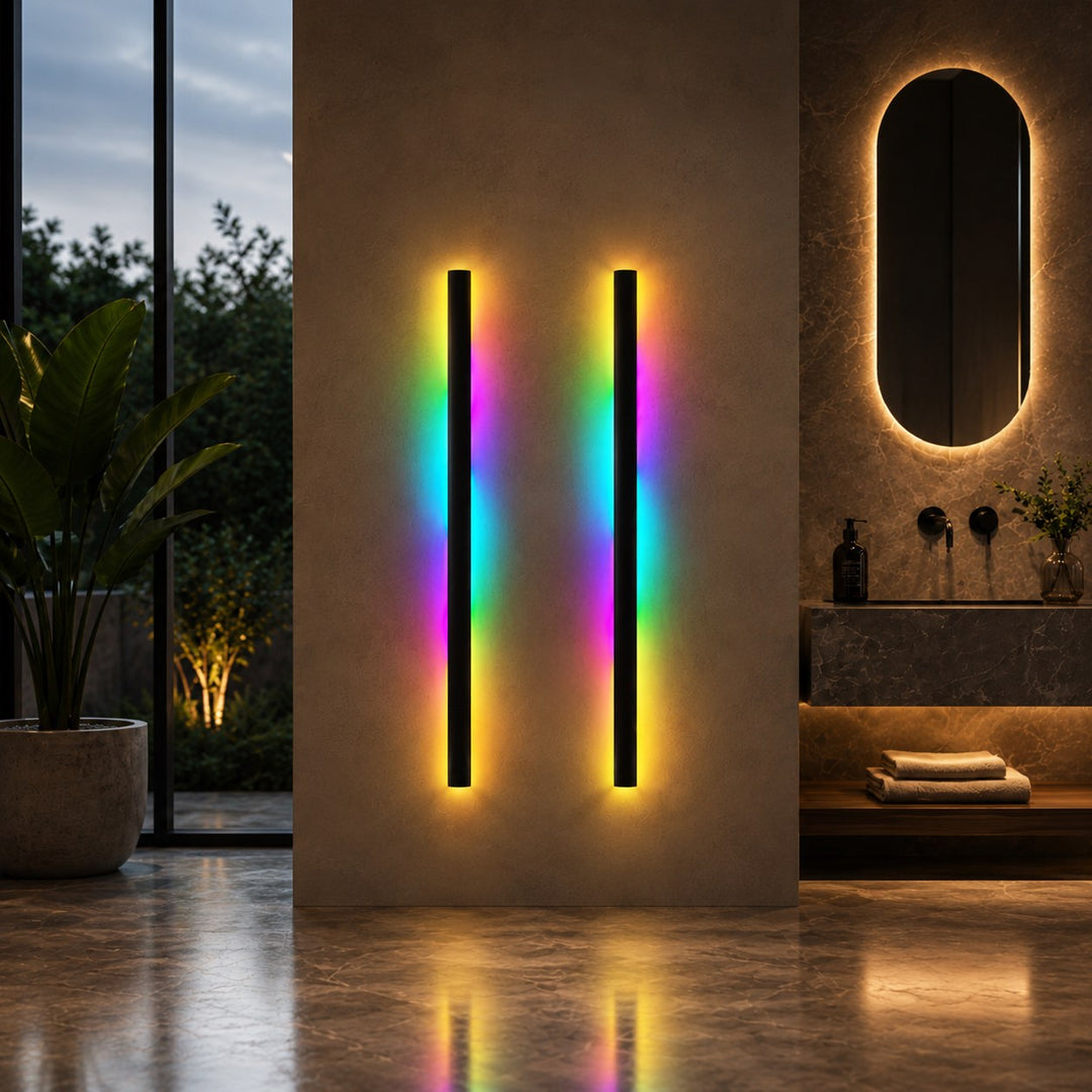 Modern Outdoor Wall Light Waterproof Aluminum LED Remote Control IP65 Dimmable RGB
