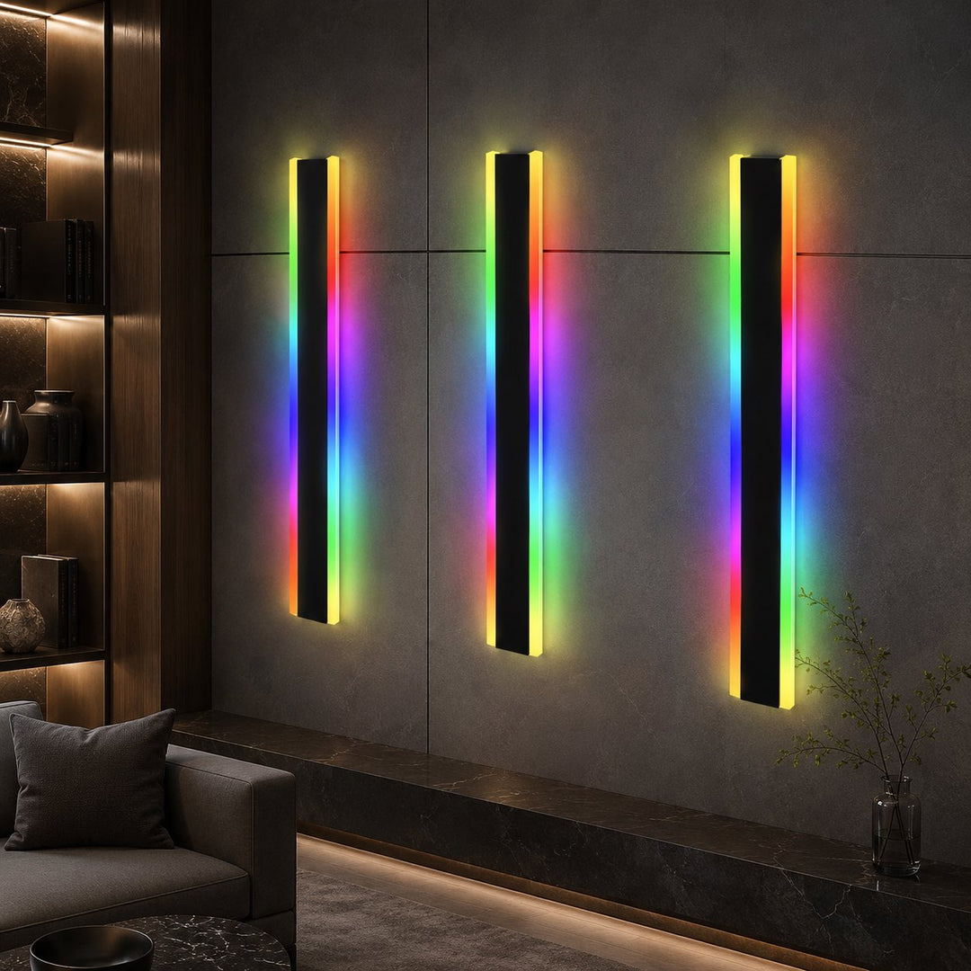 Modern Outdoor Wall Light Waterproof Aluminum LED Remote Control IP65 Dimmable RGB
