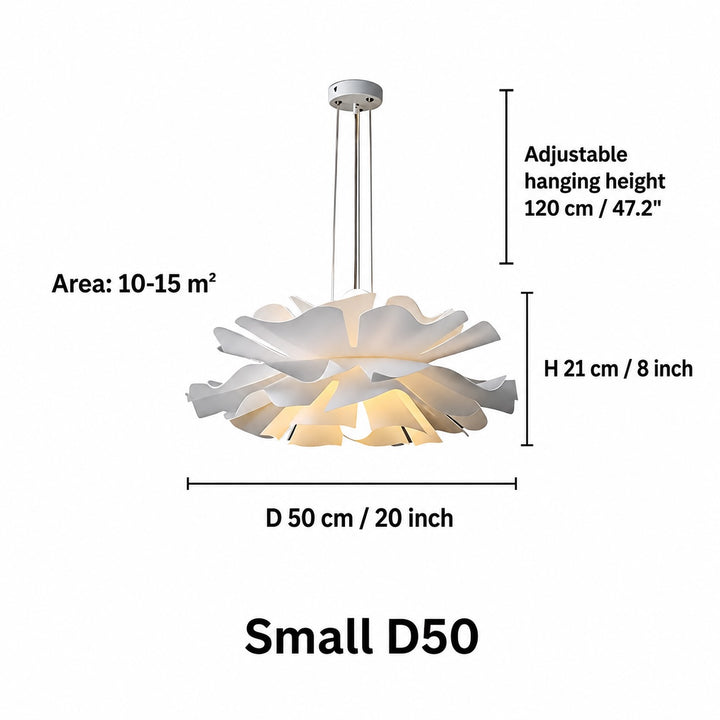 Modern White Flower Pendant Light Adjustable Acrylic LED Dimmable Hanging Fixture for Home Decor