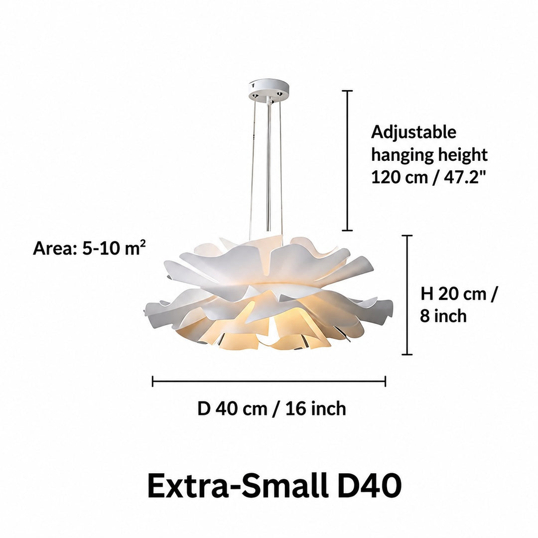 Modern White Flower Pendant Light Adjustable Acrylic LED Dimmable Hanging Fixture for Home Decor