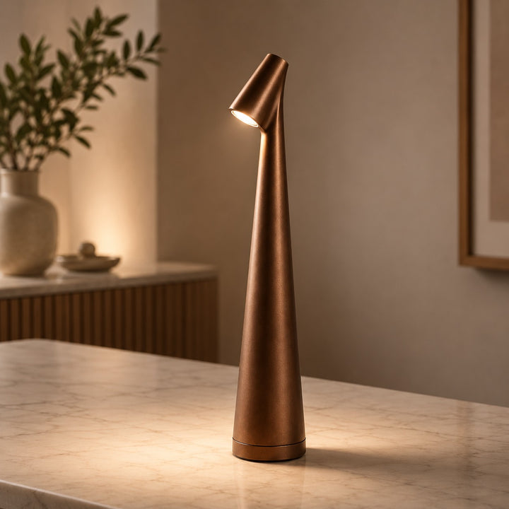 Modern LED Table Lamp Adjustable Metal USB Rechargeable for Desk Bedside or Living Room