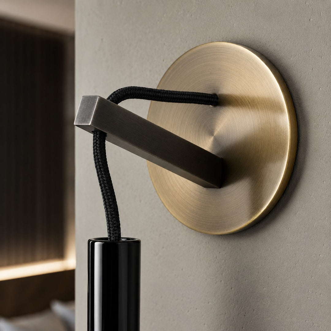 Modern Wall Sconce Glass Wall Mounted LED Light with Adjustable Height Brushed Alloy Finish