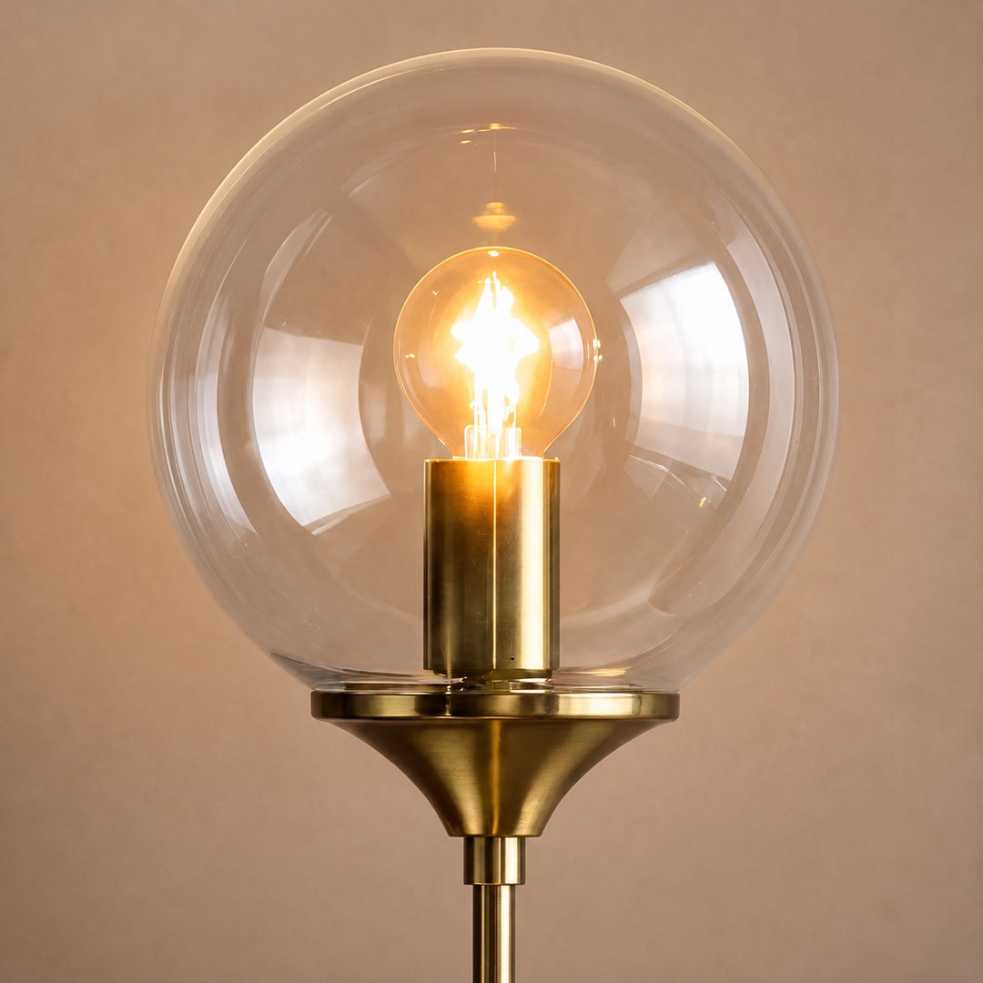 Modern Wall Sconce Dimmable LED Lighting Clear Glass Shade Steel Wall Mounted Fixture