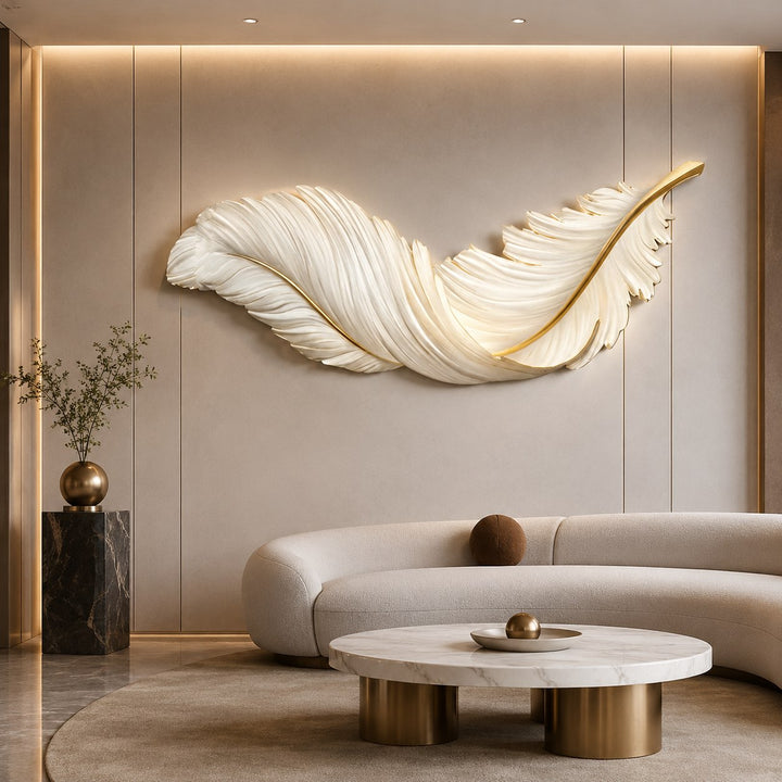 Modern Feather Wall Sconce USB Powered LED Light Adjustable with Multiple Color Options