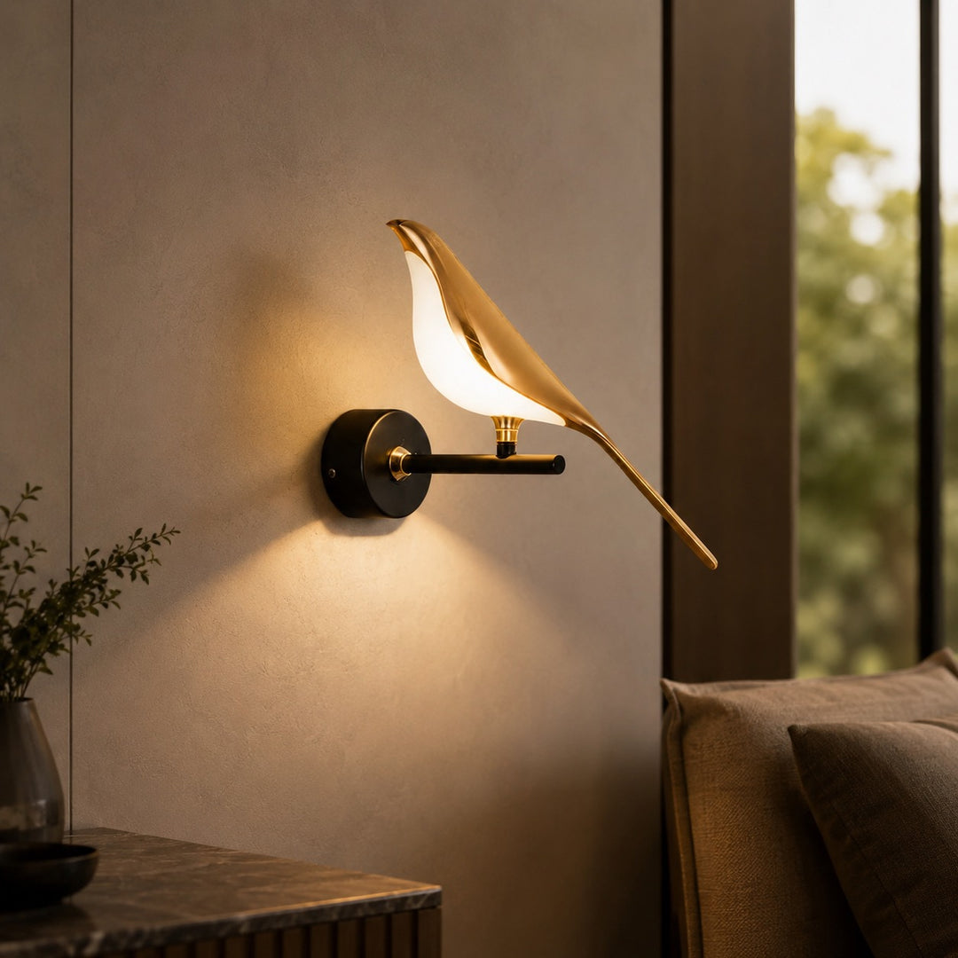 Nordic Wall Sconce Light Bird Design Wall Mounted Iron Glass Shade LED Dimmable 110V-240V