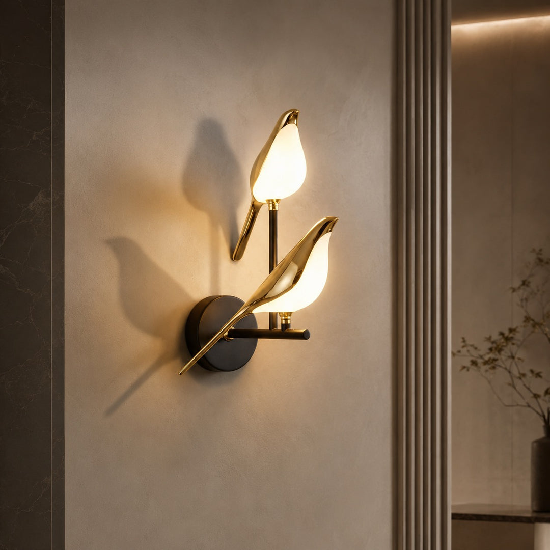 Nordic Wall Sconce Light Bird Design Wall Mounted Iron Glass Shade LED Dimmable 110V-240V