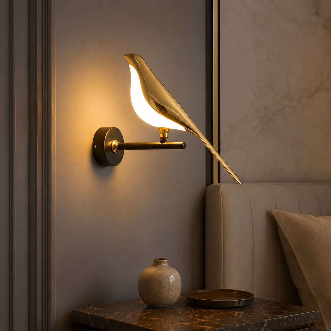 Nordic Wall Sconce Light Bird Design Wall Mounted Iron Glass Shade LED Dimmable 110V-240V