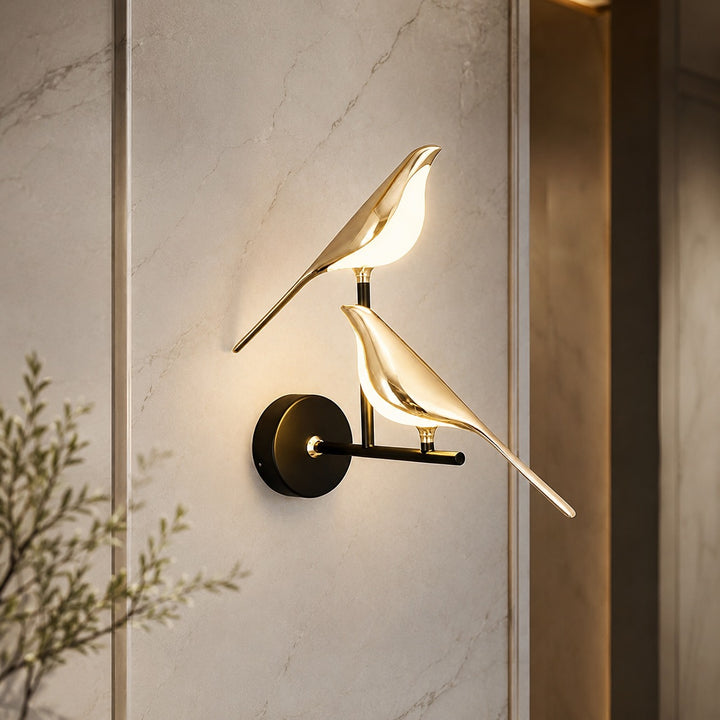 Nordic Wall Sconce Light Bird Design Wall Mounted Iron Glass Shade LED Dimmable 110V-240V