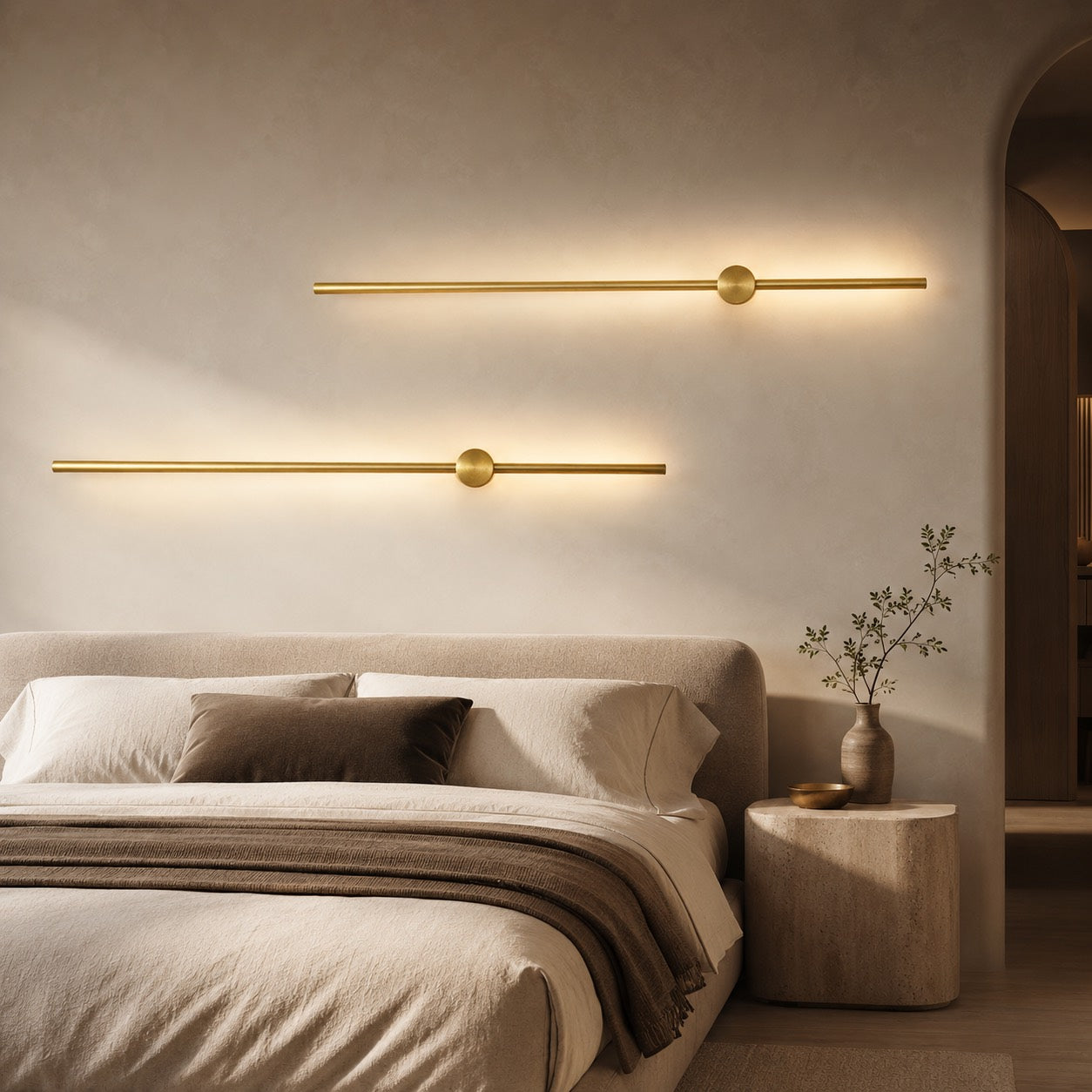 Modern Linear Wall Sconce Wall Mounted Aluminum LED Light with Dimmable Soft Silicone Diffuser