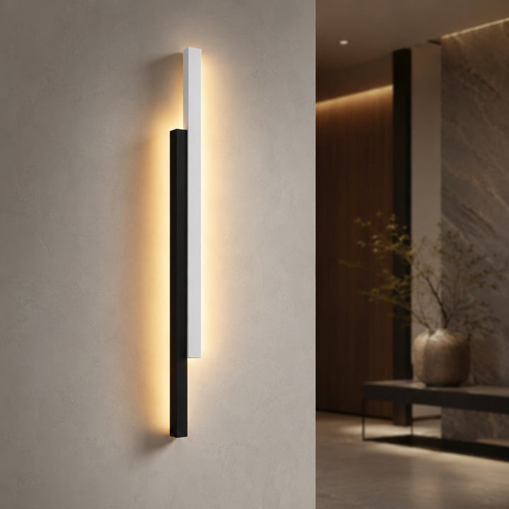 Modern Wall Sconce LED Light Adjustable Length Iron Frame Acrylic Shade Dimmable for Bathroom