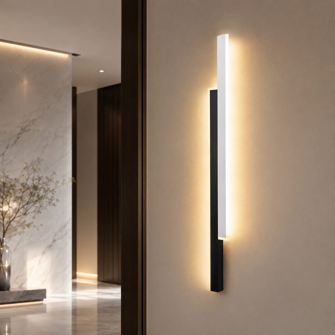 Modern Wall Sconce LED Light Adjustable Length Iron Frame Acrylic Shade Dimmable for Bathroom
