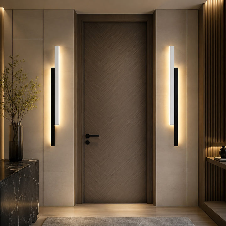 Modern Wall Sconce LED Light Adjustable Length Iron Frame Acrylic Shade Dimmable for Bathroom