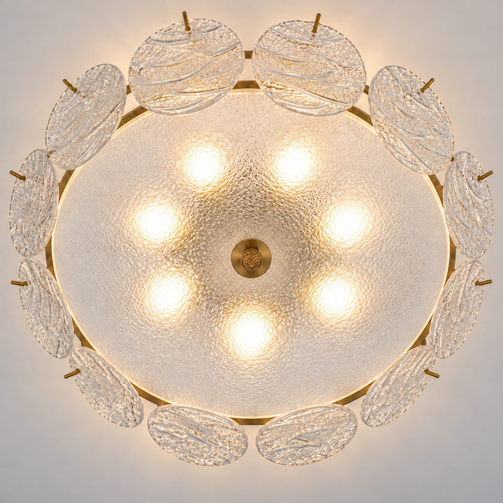 Modern Flush Mount Ceiling Light LED Metal Fixture with Adjustable Brightness 12 Inch Diameter