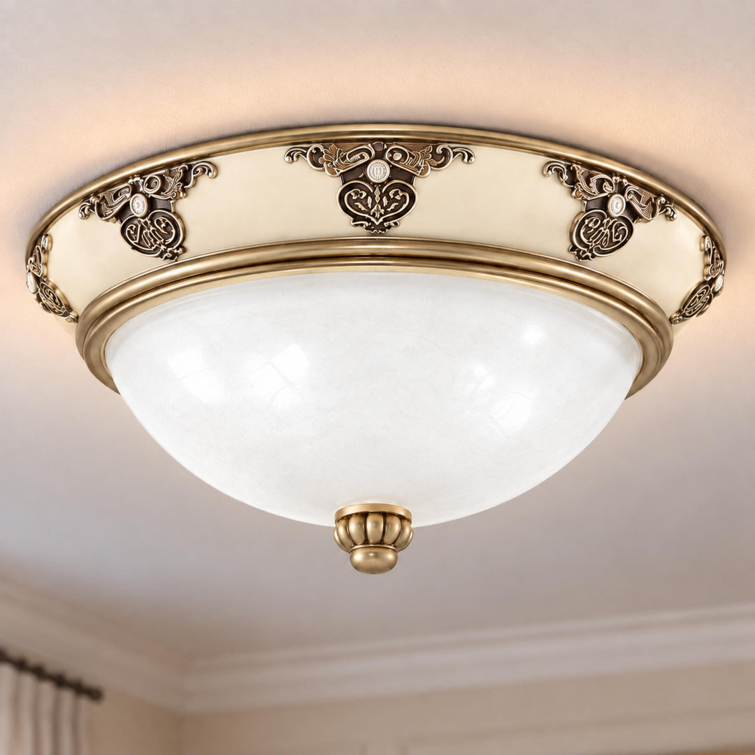 Modern Flush Mount Ceiling Light Aluminum LED Dimmable Fixture 12 Inch Diameter 15W 120V