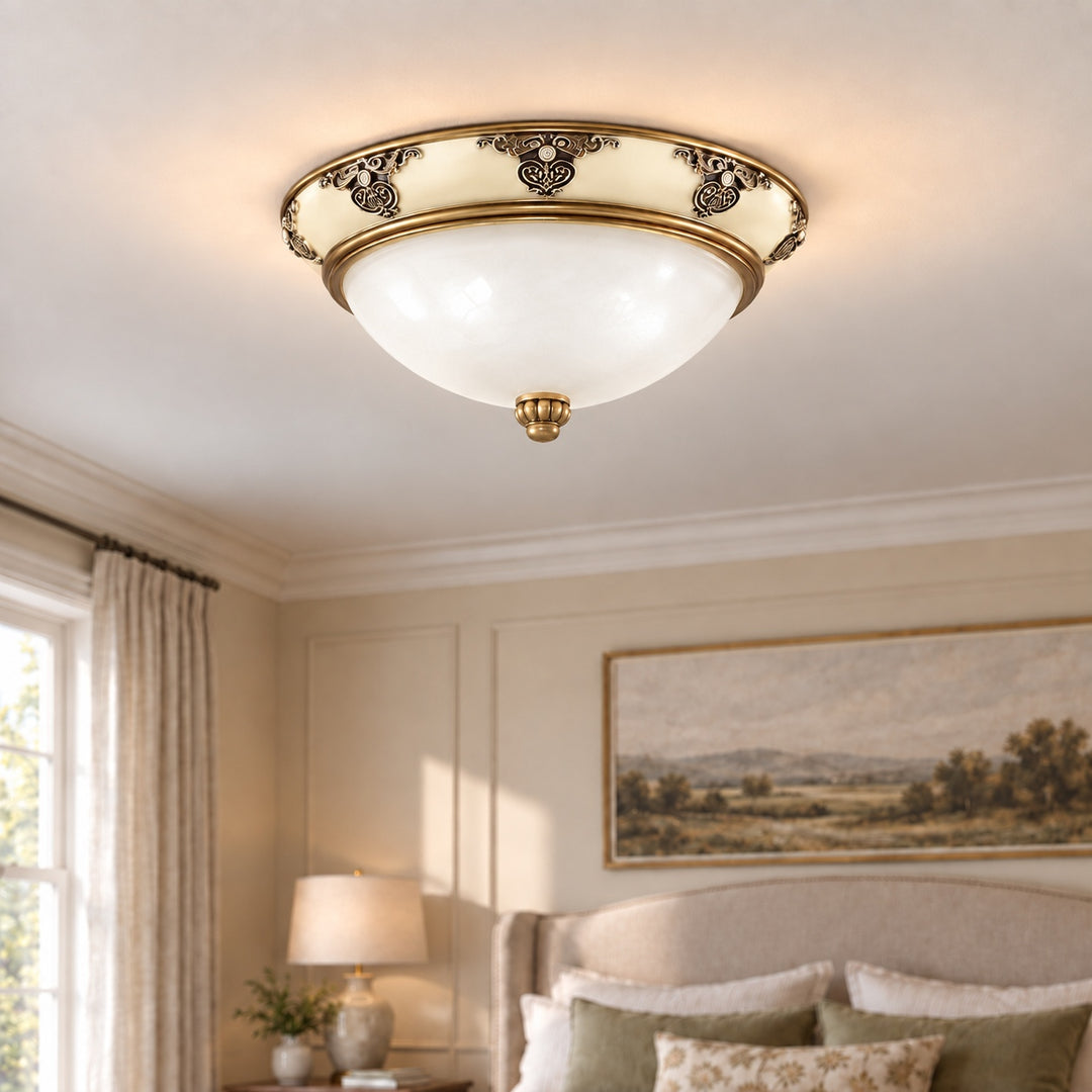 Modern Flush Mount Ceiling Light Aluminum LED Dimmable Fixture 12 Inch Diameter 15W 120V