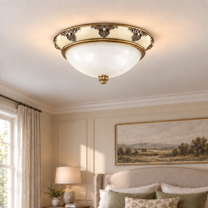 Modern Flush Mount Ceiling Light Aluminum LED Dimmable Fixture 12 Inch Diameter 15W 120V