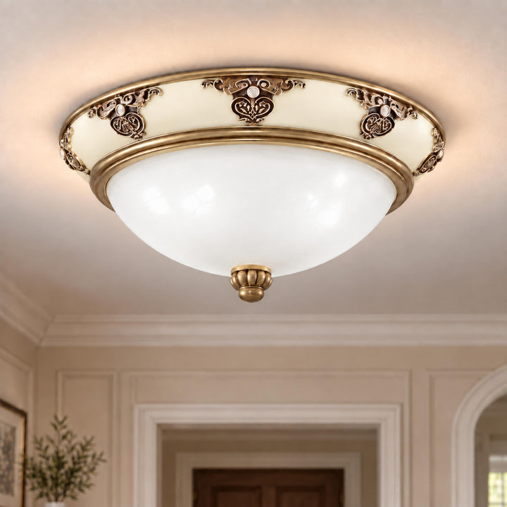 Modern Flush Mount Ceiling Light Aluminum LED Dimmable Fixture 12 Inch Diameter 15W 120V