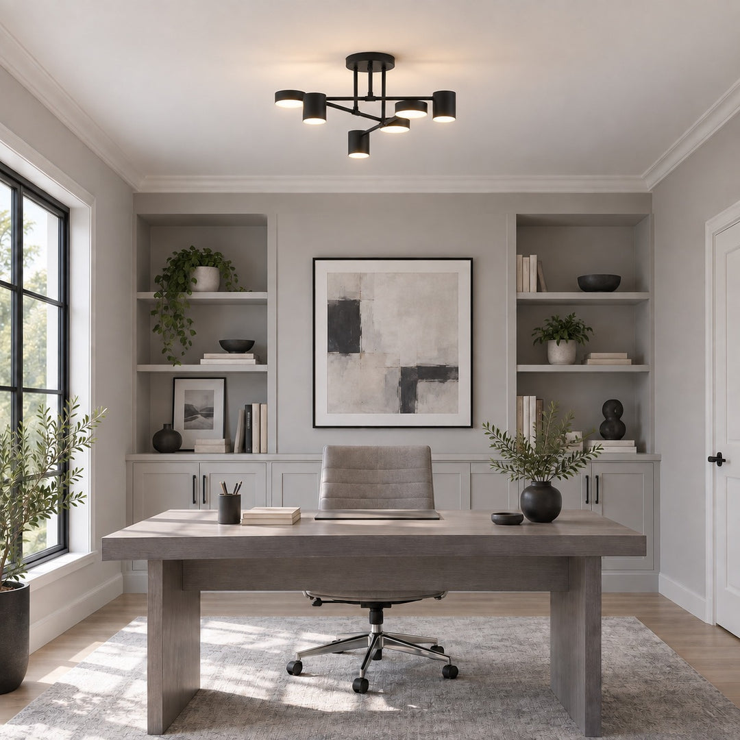Modern Ceiling Light Adjustable Metal Fixture with LED Bulbs for Contemporary Spaces
