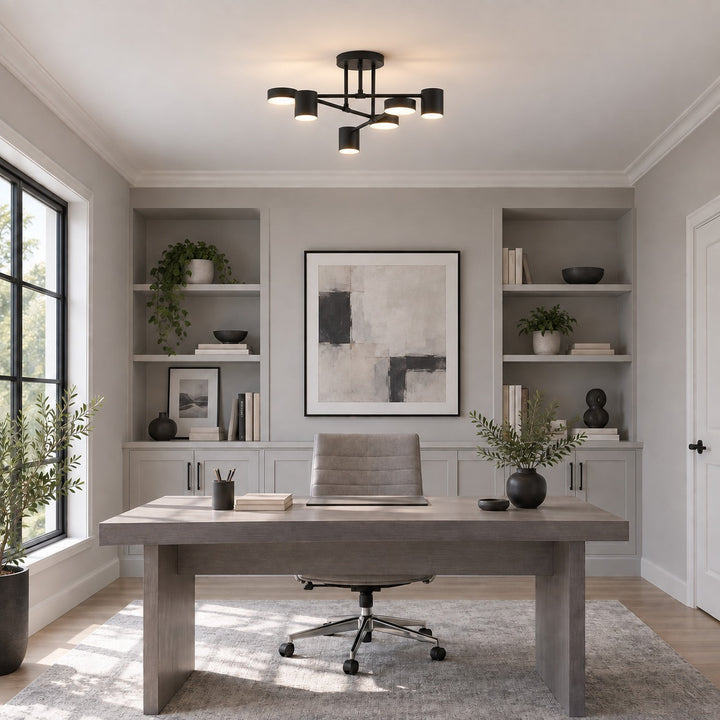 Modern Ceiling Light Adjustable Metal Fixture with LED Bulbs for Contemporary Spaces